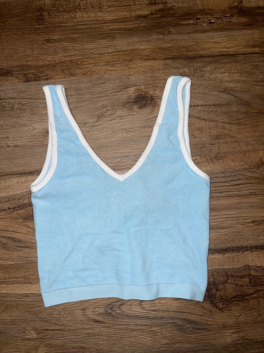 Forever 21 Light Blue Tank Top with White Trim